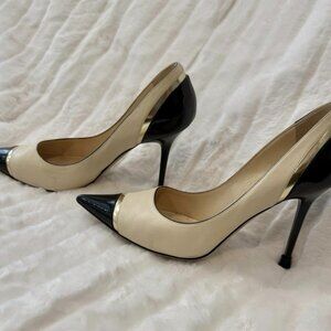 Jimmy Choo Women's Black and Cream Pointed Heels